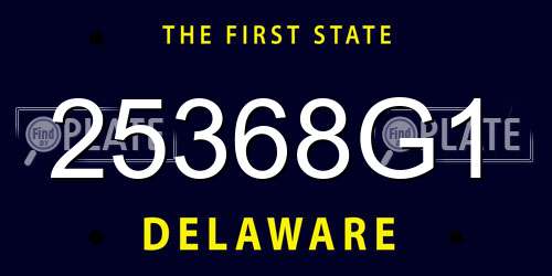 25368G1 Delaware License Plate