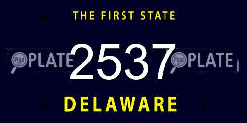 2537 Delaware License Plate
