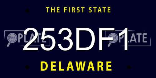 253DF1 Delaware License Plate