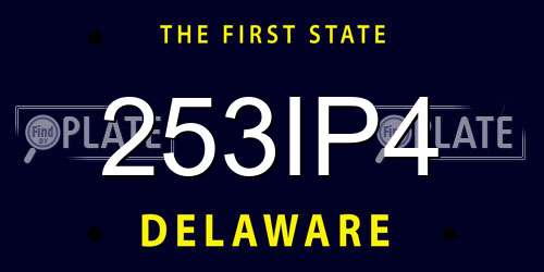 253IP4 Delaware License Plate