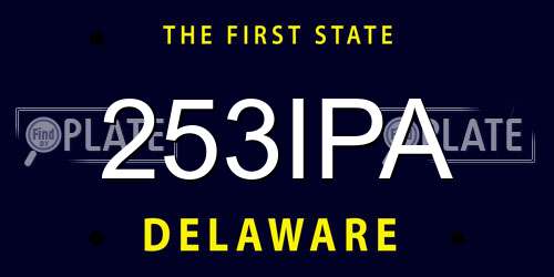 253IPA Delaware License Plate