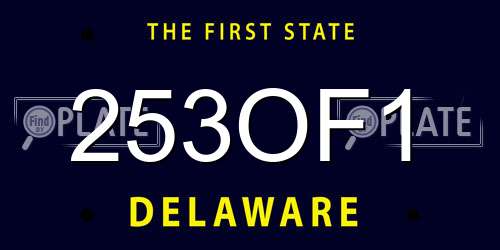 253OF1 Delaware License Plate