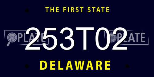 253T02 Delaware License Plate