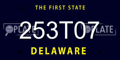 253T07 Delaware License Plate