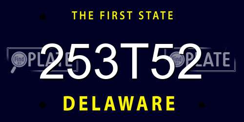 253T52 Delaware License Plate