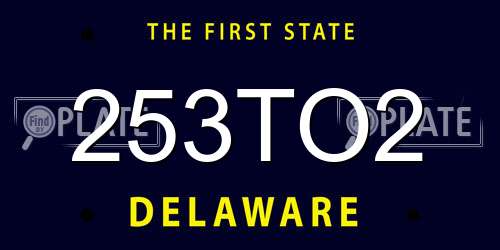 253TO2 Delaware License Plate
