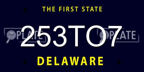 253TO7 Delaware License Plate
