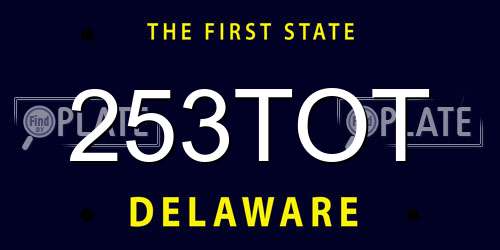 253TOT Delaware License Plate