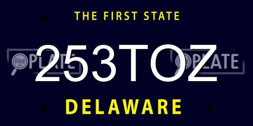 253TOZ Delaware License Plate