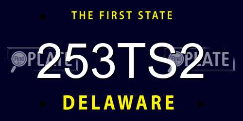 253TS2 Delaware License Plate