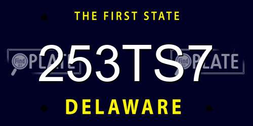 253TS7 Delaware License Plate
