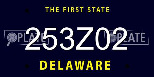 253Z02 Delaware License Plate