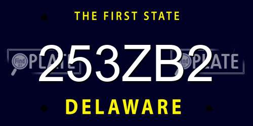 253ZB2 Delaware License Plate
