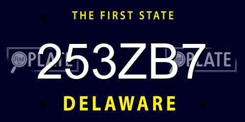 253ZB7 Delaware License Plate