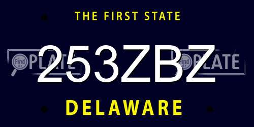 253ZBZ Delaware License Plate