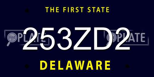 253ZD2 Delaware License Plate