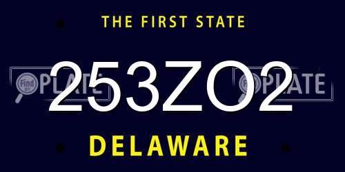 253ZO2 Delaware License Plate