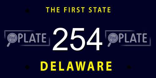 254 Delaware License Plate