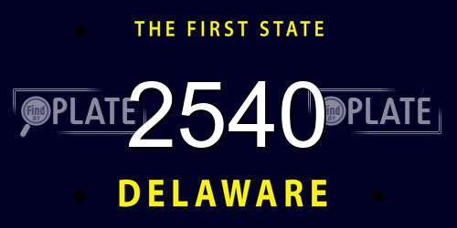 2540 Delaware License Plate