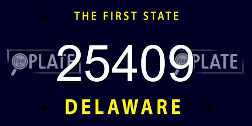 25409 Delaware License Plate
