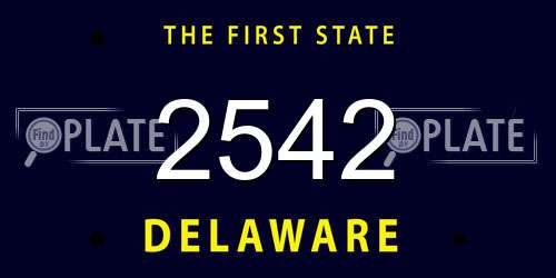 2542 Delaware License Plate