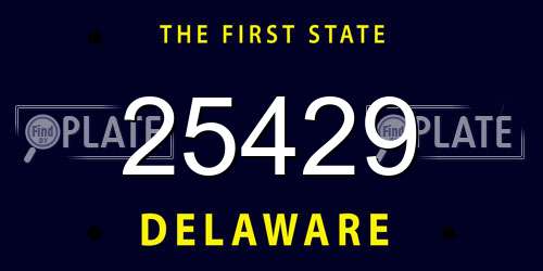 25429 Delaware License Plate