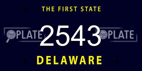 2543 Delaware License Plate