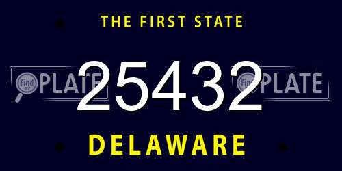 25432 Delaware License Plate