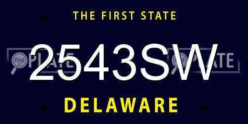 2543SW Delaware License Plate