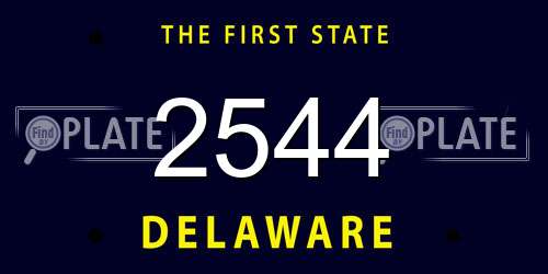 2544 Delaware License Plate