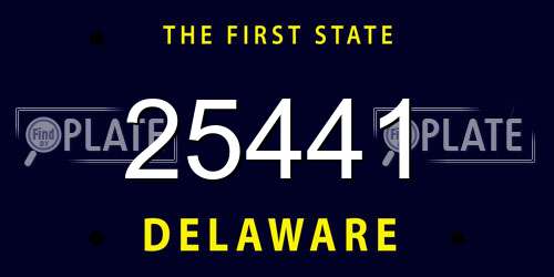 25441 Delaware License Plate