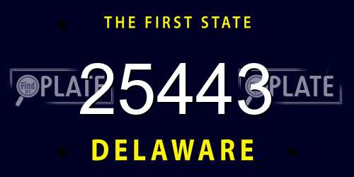 25443 Delaware License Plate