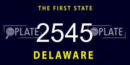 2545 Delaware License Plate