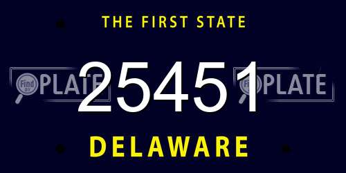 25451 Delaware License Plate