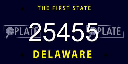 25455 Delaware License Plate