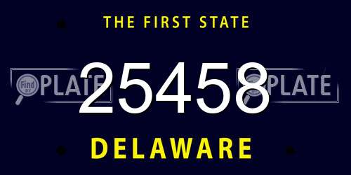 25458 Delaware License Plate