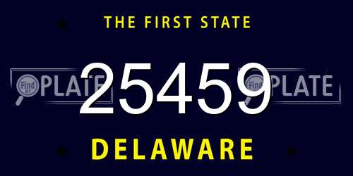 25459 Delaware License Plate
