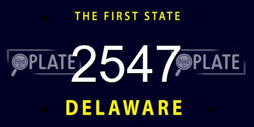 2547 Delaware License Plate
