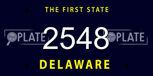 2548 Delaware License Plate