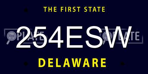 254ESW Delaware License Plate