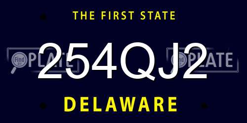 254QJ2 Delaware License Plate