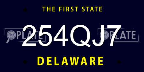254QJ7 Delaware License Plate