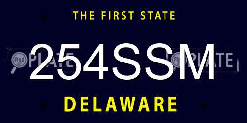 254SSM Delaware License Plate