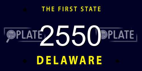 2550 Delaware License Plate