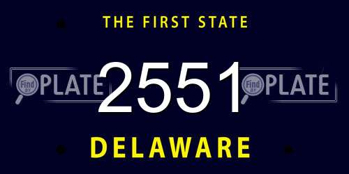 2551 Delaware License Plate
