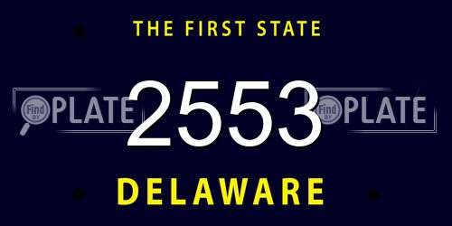 2553 Delaware License Plate