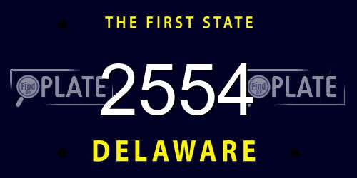 2554 Delaware License Plate