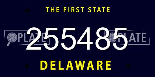 255485 Delaware License Plate