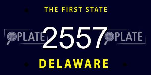 2557 Delaware License Plate