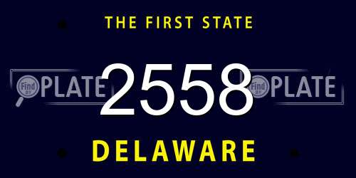 2558 Delaware License Plate